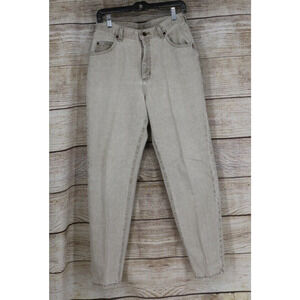 VINTAGE Lee Original Womens Size 12 M High Rise Straight Leg Denim Jeans Beige
